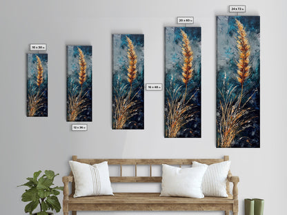 Wheat Field, rustic wall art, farmhouse art, botanical prints, framed canvas print, moody art, autumn painting, above couch art