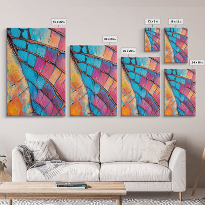 Abstract texture, pink abstract art, teal wall art, mosaic wall art, framed canvas print, geometric wall art, colorful home decor