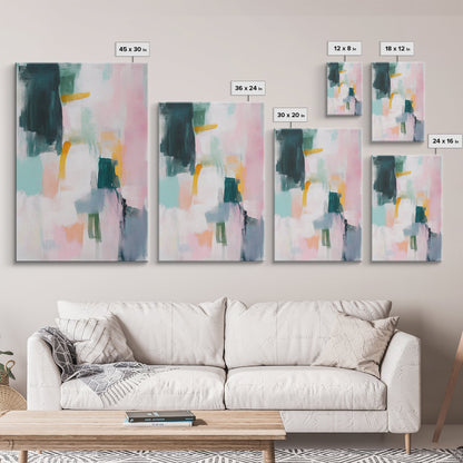 Abstract Art, Light Pink Wall Art, Pink Abstract Art, Minimalist Art, Modern Art Print, Canvas Print, Extra Wide Art, Boho Art