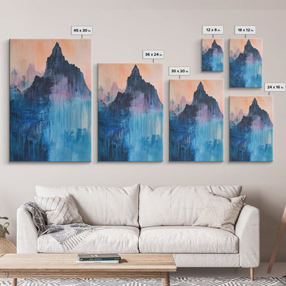 Mystic Peak, Smoky Mountain Art, Landscape Painting, Moody Art, Mountain Painting, Canvas Print, Rustic Decor, Bedroom Art