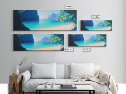 Hidden Beach Cove Canvas Print Tropical Landscape Wall Art Coastal Nature Decor Living Room Office Relaxing Ocean Gift