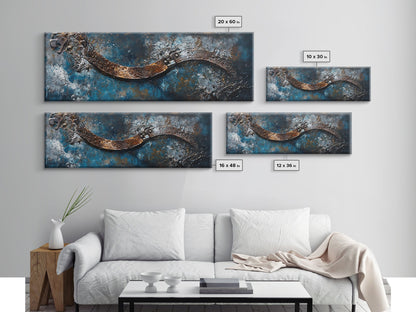 Industrial Wall Art, Dark Texture Painting, Masculine Decor, Framed Canvas Print, Office Artwork, Rustic Metal Art