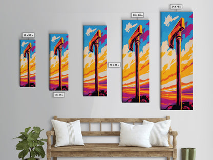 Sonnenuntergang mit dem Turmhammer, gerahmter Leinwanddruck, Fantasiekunstwerk, ausdrucksstarke abstrakte Dekoration, eindrucksvoller Wohnakzent, einzigartige Wandkunst, Geschenkidee