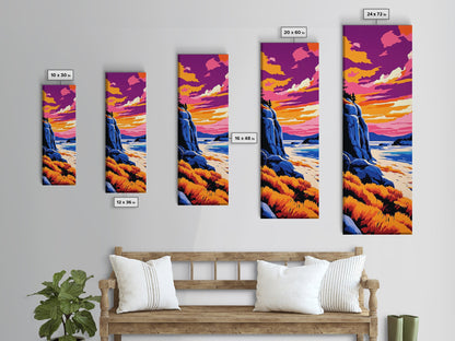 Ocean View, Sunset Sky, Coastal Art, Canvas Print, Living Room Wall Art, Nautical Art, Fall Colors, Bold Home Decor, Gift Idea