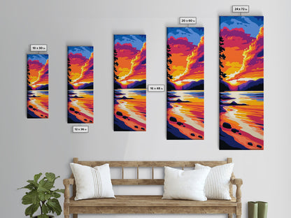 Pine Reflection, Forest Lake, Nature Art, Framed Canvas Print, Serene Landscape, Rustic Wall Art, Cabin Decor, Cozy Retreat