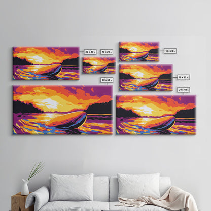 Whiskey Bottle, Sunset Reflection, Framed Canvas Print, Rustic Bar Art, Dramatic Home Art, Vibrant Wall Decor, Dining Room Wall Art