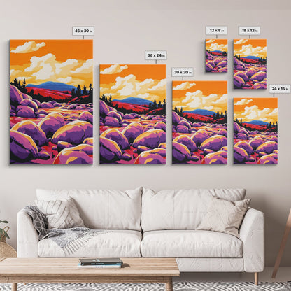 Sunset River, Nature Wall Art, Vibrant Landscape, Autumn Decor, Framed Canvas Print, Living Room Art, Bold Colors, Modern Art