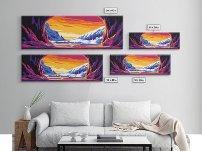 Arctic Cave, Winter Landscape, Nature Escape, Mountain Snow, Chill Tones, Adventure Vibes, Man Cave Art, Canvas Print