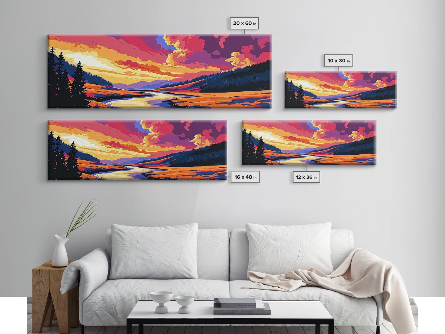 Coastal Rocks, Ocean Waves, Bold Sunset, Canvas Print, Beach House Wall Art, Nautical Decor, Vibrant Seascape, Summer Home Accent