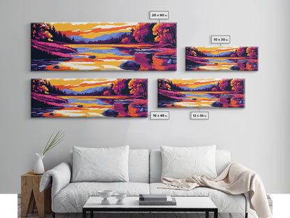 Cliffside Sunset, Dramatic Coast, Serene Waters, Canvas Print, Nature Wall Art, Vibrant Landscape, Boho Decor, Relaxing Atmosphere