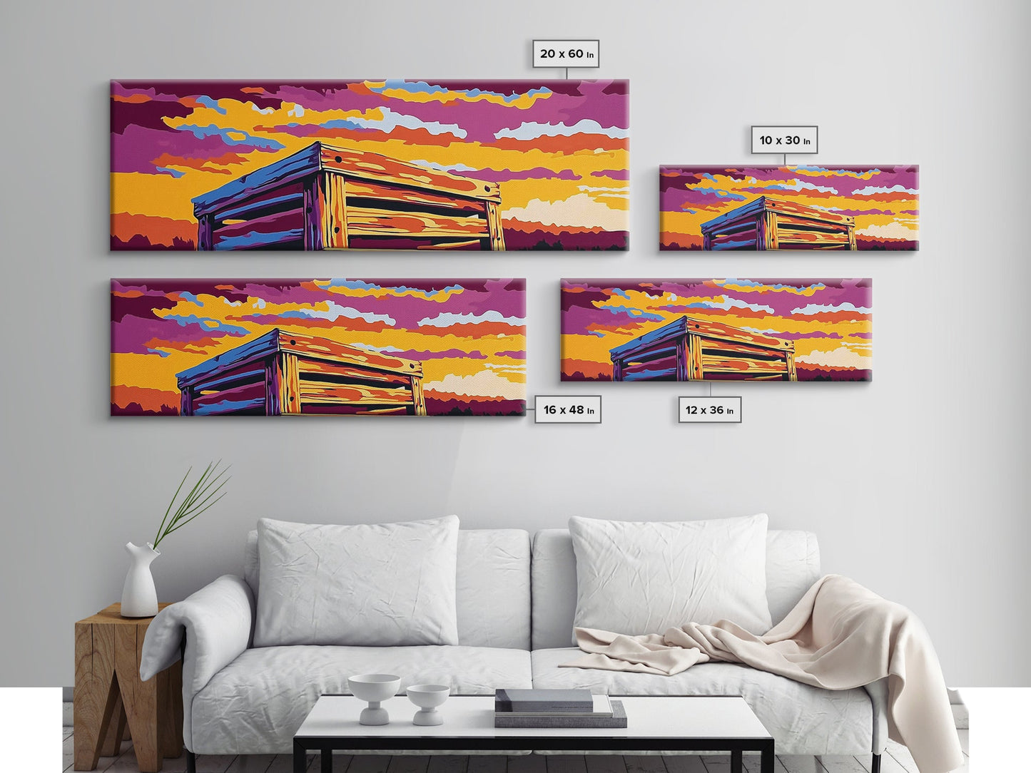 Wooden Box, Country Sunset, Canvas Print, Farmhouse Wall Art, Autumn Decor, Rustic Landscape Art, Warm Tones, Nature Wall Art