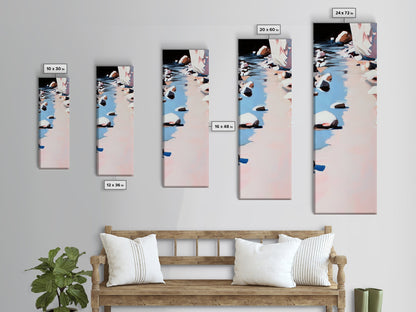 River Rocks, Tranquil Water, Nature Scene, Canvas Print, Zen Wall Art, Neutral Home Decor, Modern Minimalist, Office Wall Aesthetic