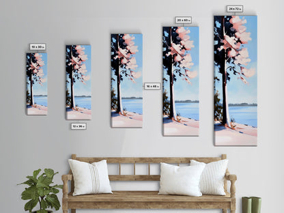 Lakeside Tree, Nature Artwork, Coastal Wall Art, Serenity Print, Canvas Print, Boho Landscape, Minimalist Art, Neutral Tones, Home Decor