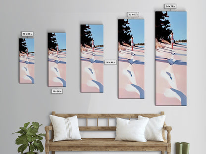 Sandy Beach, Coastal Landscape, Pastel Beach Art, Modern Nature, Canvas Print, Minimalist Seascape, Living Room Wall Art, Bedroom Decor