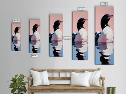 Loon, Water Bird, Wildlife, Nature Wall Art, Cabin Decor, Lake House Art, Animal Portrait, Minimalist Painting, Canvas Print