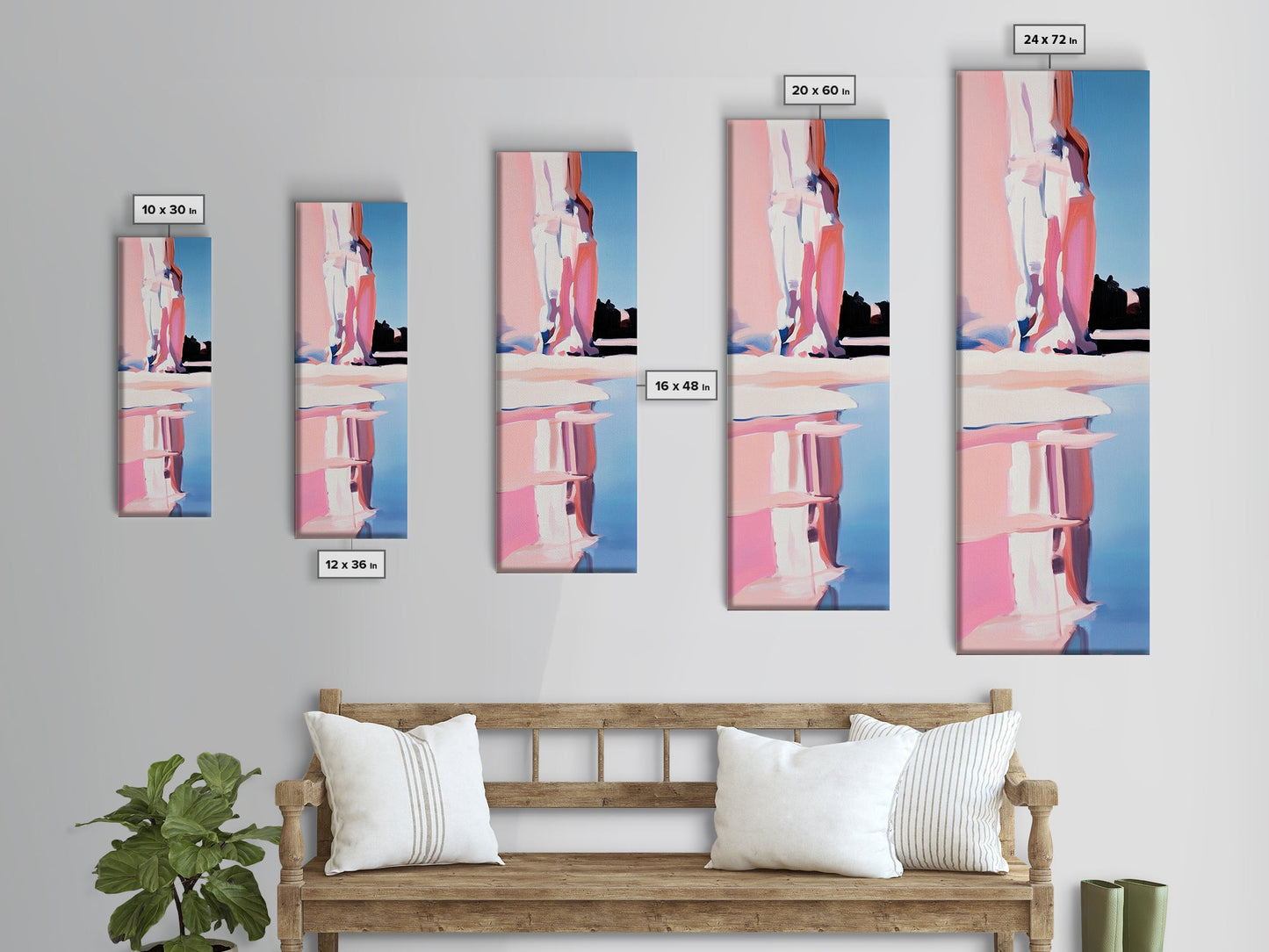 Ocean Reflection, Beach Wall Art, Minimalist Coastal Decor, Pastel Landscape, Serene Seascape, Living Room Art, Canvas Print, Gift Idea