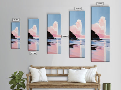 Pink Cloud, Dreamy Landscape, Soft Color Art, Aesthetic Sky, Boho Home Decor, Tranquil Seascape, Bedroom Wall Art, Framed Canvas Print