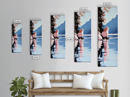 Reflective Landscape, Framed Canvas Print, Surreal Wall Art, Contemporary Home Decor, Living Room Wall Art, Minimalist Coastal Vibes