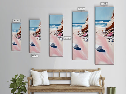 Sandy Beach, Coastal Escape, Ocean Bliss, Canvas Print, Beach House Decor, Minimalist Painting, Living Room Wall Art, Gift, Blue