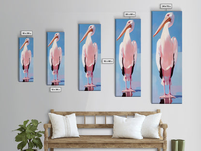Pelican, Coastal Bird, Modern Beach Art, Nautical Home Decor, Ocean Animal, Boho Wall Art, Seaside Theme, Framed Canvas Print