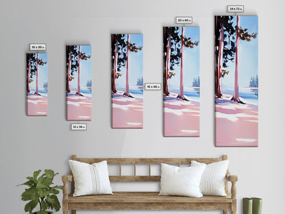 Pine Trees, Tranquil Forest, Nature Wall Art, Minimalist Tree Painting, Modern Landscape, Calm Home Decor, Framed Canvas Print