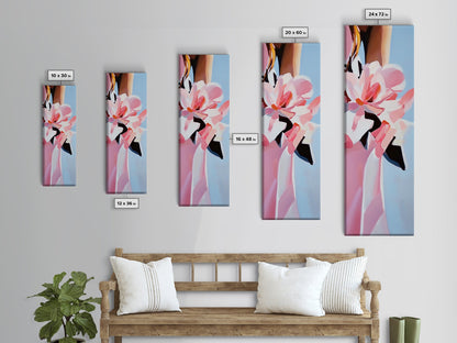 Pink Flowers, Floral Elegance, Feminine Botanical Art, Chic Wall Decor, Romantic Aesthetic, Modern Bloom Painting, Framed Canvas Print