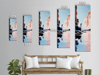 Desert Serenity, Soft Pastel Wall Art, Minimalist Landscape, Boho Art, Southwest Decor, Nature Painting, Living Room Canvas Print