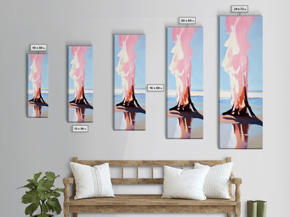 Burning Tree, Surreal Landscape Art, Abstract Nature Print, Dreamy Wall Art, Modern Home Decor, Soft Color Palette, Canvas Print