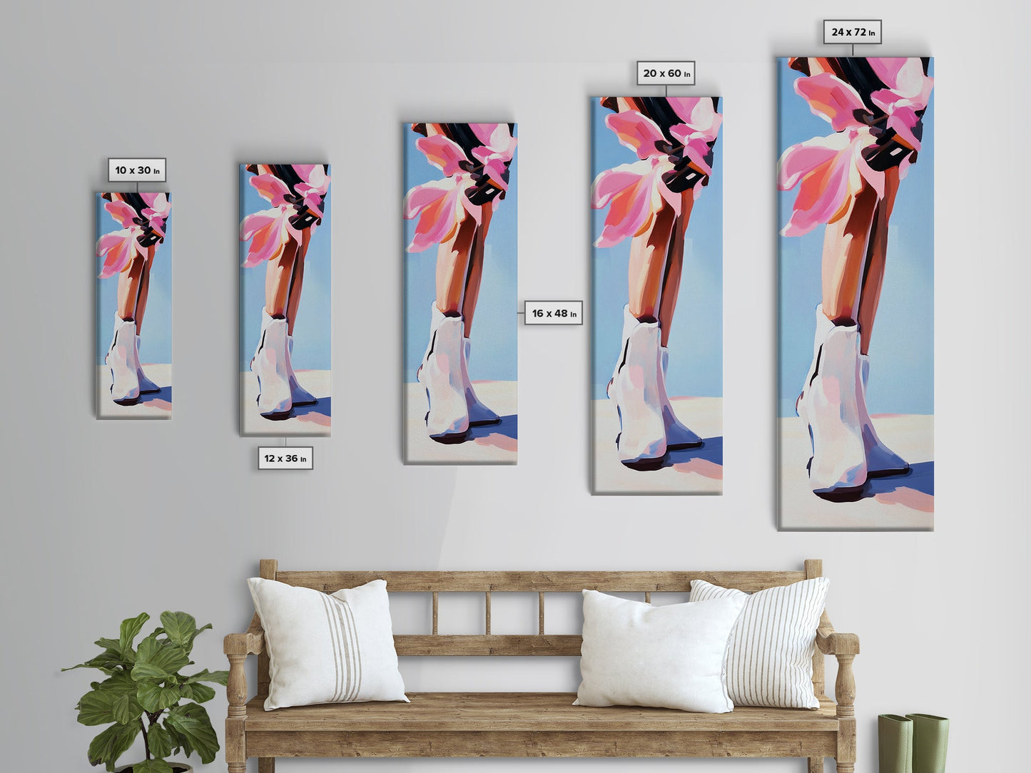 White Cowboy Boots, Boho Fashion, Stylish Art, Framed Canvas Print, Western Wall Decor, Country Chic, Dressing Room Artwork, Gift Idea