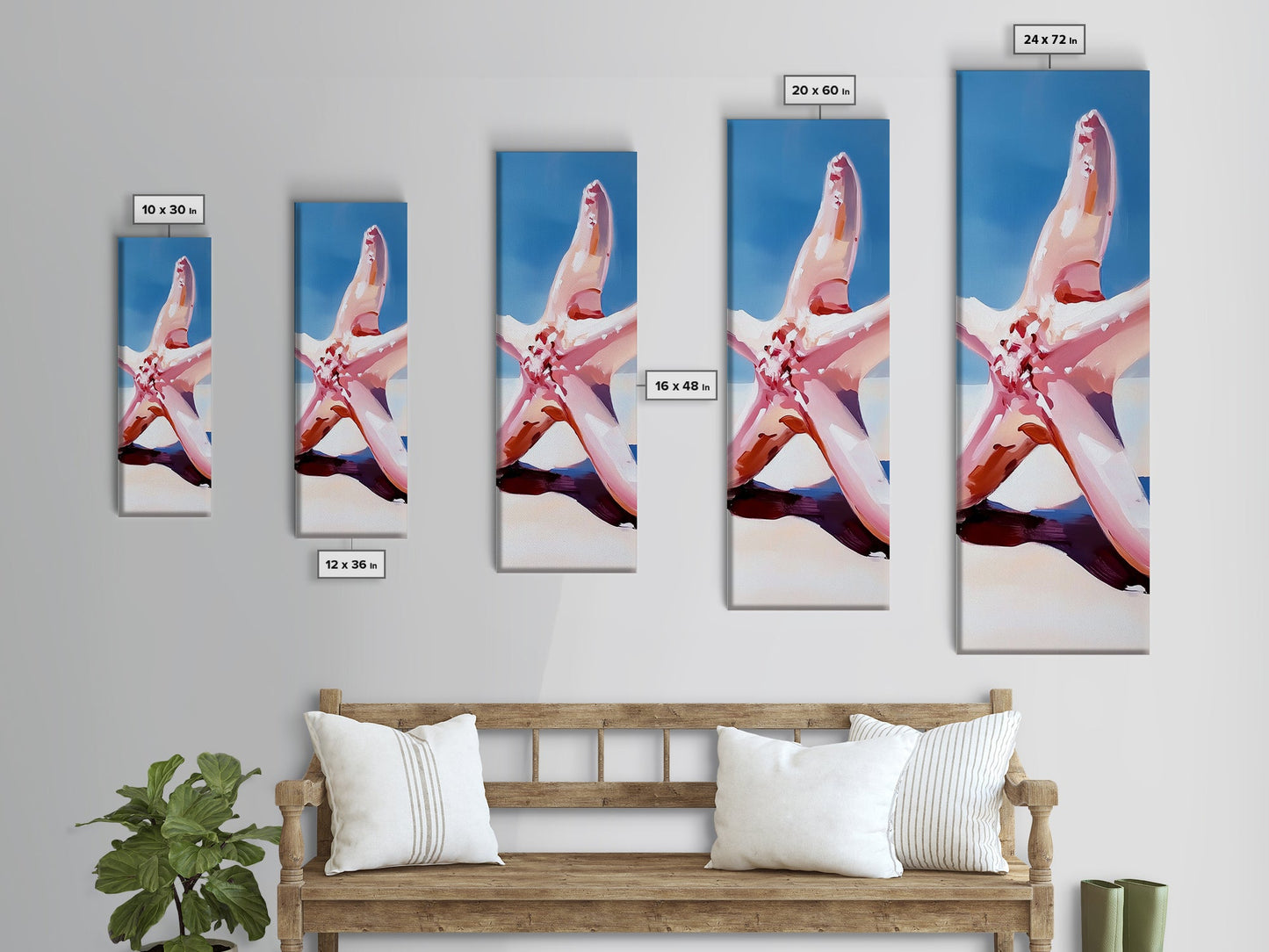 Starfish Closeup, Ocean Life, Coastal Aesthetic, Canvas Print, Beach House Wall Art, Summer Decor, Nautical Theme, Bathroom Artwork