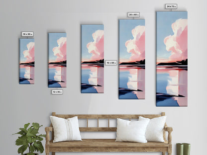 Sunset Reflection, Coastal Wall Art, Abstract Beach Painting, Serene Ocean View, Boho Decor, Canvas Print, Bedroom Wall Art, Office Art