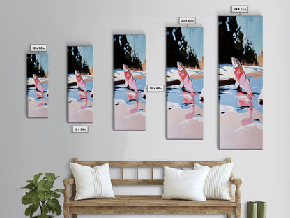 Jumping Fish, Nature Wall Art, Lake House Decor, Canvas Print, Outdoor Adventure, Fishing Theme, Rustic Aesthetic, Wildlife Painting