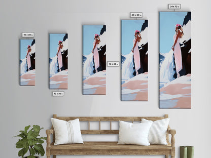 Woman in Nature, Ocean View, Beach Scene, Canvas Print, Romantic Art, Soft Aesthetic, Minimalist Wall Art, Feminine Energy, Serene Mood