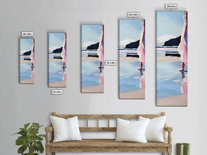 Woman by Ocean, Coastal Art, Canvas Print, Romantic Seascape, Minimalist Decor, Modern Art, Pastel Beach Scene, Living Room Wall Art