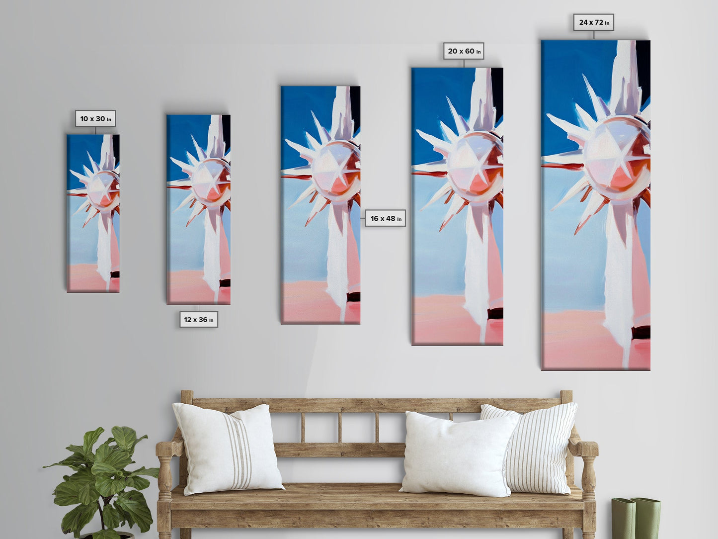 Sunburst Reflection, Abstract Sun, Pastel Art, Framed Canvas Print, Modern Wall Art, Minimalist Decor, Boho Sun Art, Entryway Wall Art