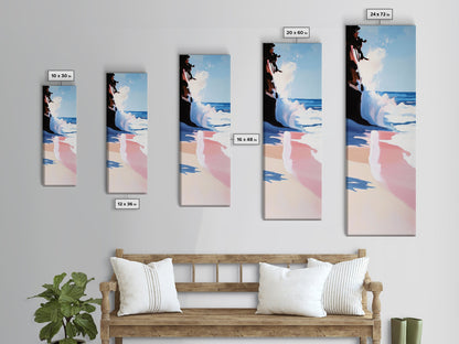 Meereswelle, Küstenkunst, moderne Meereslandschaft, blaue Wanddekoration, Wohnzimmerbild, minimalistische Kunst, Leinwanddruck, maritimer Stil