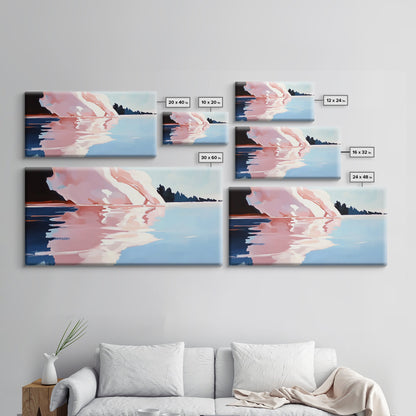 Eisbergspiegelung, Arktische Landschaft, Kühle Farbtöne, Meeresszene, Gerahmter Leinwanddruck, Moderne Wandkunst, Bürodekoration, Küstenmalerei