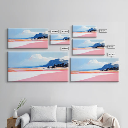 Mountain Horizon, Pastel Desert, Sunset Landscape, Canvas Print, Southwest Wall Art, Earth Tone Decor, Living Room Artwork, Scenic Painting