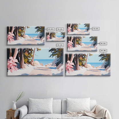 Woodland Path, Lakeside Retreat, Nature Escape, Canvas Print, Rustic Wall Art, Cabin Decor, Landscape Painting, Outdoor Serenity