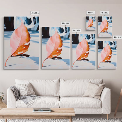 Autumn Leaf, Seasonal Art, Nature Wall Decor, Canvas Print, Fall Home Decor, Minimalist Artwork, Botanical Art, Bedroom Wall Art