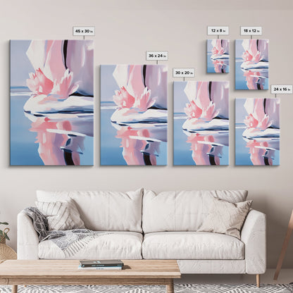 Lotus Reflection, Water Lily, Framed Canvas Print, Zen Wall Art, Serene Nature Painting, Spa Room Decor, Tranquil Aesthetic, Relaxation Gift