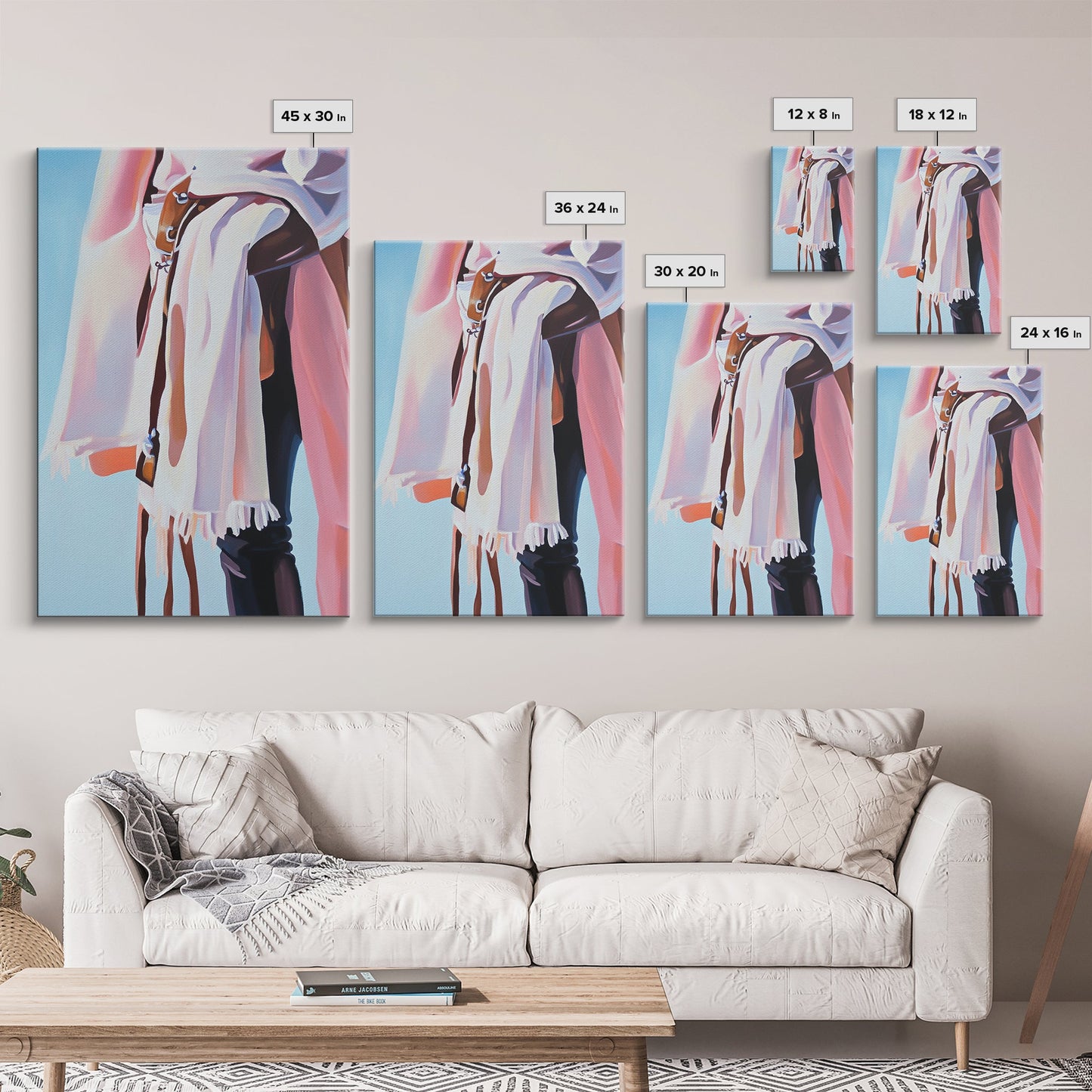 Western Fashion, Cowboy Aesthetic, Rustic Boho Art, Pastel Tones, Modern Western Decor, Framed Canvas Print, Bedroom or Living Room