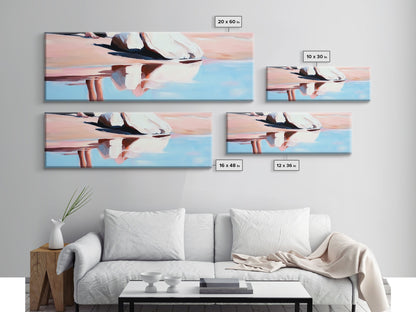 Reflection, Beach Sand, Framed Canvas Print, Coastal Home Decor, Soft Aesthetic, Minimalist Art, Dreamy Seascape, Serene Painting