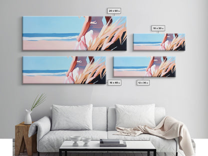 Meeresbrise, Küstenfrau, Kunst der Ruhe, Strandästhetik, Leinwanddruck, Boho-Wandkunst, Entspannende Schlafzimmerwanddekoration