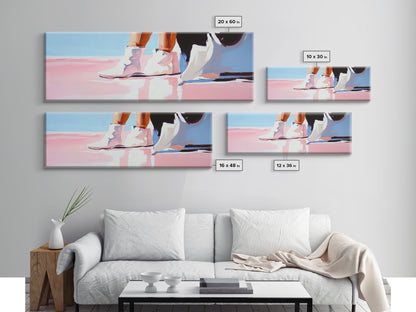 White Boots, Fashion Aesthetic, Modern Chic, Canvas Print, Stylish Wall Art, Minimalist Home Decor, Fashion Illustration, Trendy Artwork