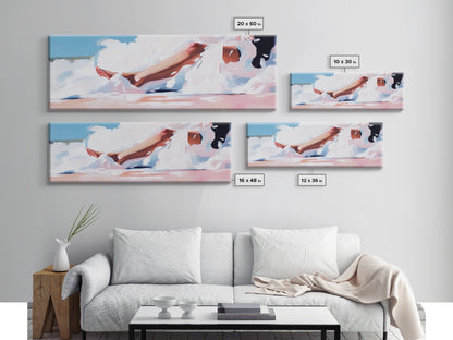 Ocean Waves, Soft Sand, Relaxing Beach, Canvas Print, Coastal Home Decor, Minimalist Seascape, Tranquil Wall Art, Bedroom Artwork