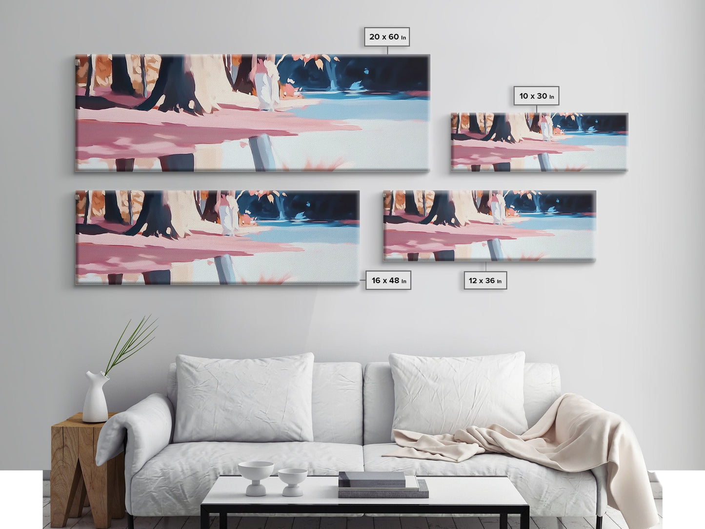 Woman, Flowing Dress, Forest Reflection, Framed Canvas Print, Feminine Wall Art, Dreamy Home Decor, Nature Inspired, Romantic Aesthetic