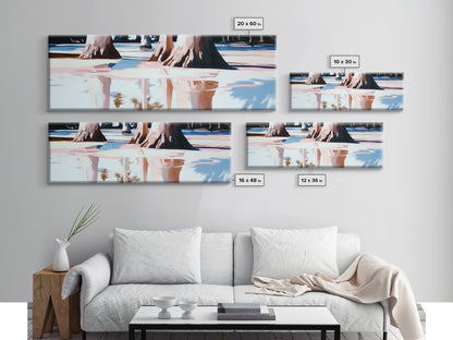 Tree Reflections, Water Reflection, Earthy Tones, Canvas Print, Minimalist Wall Art, Nature Inspired Decor, Modern Home Aesthetic