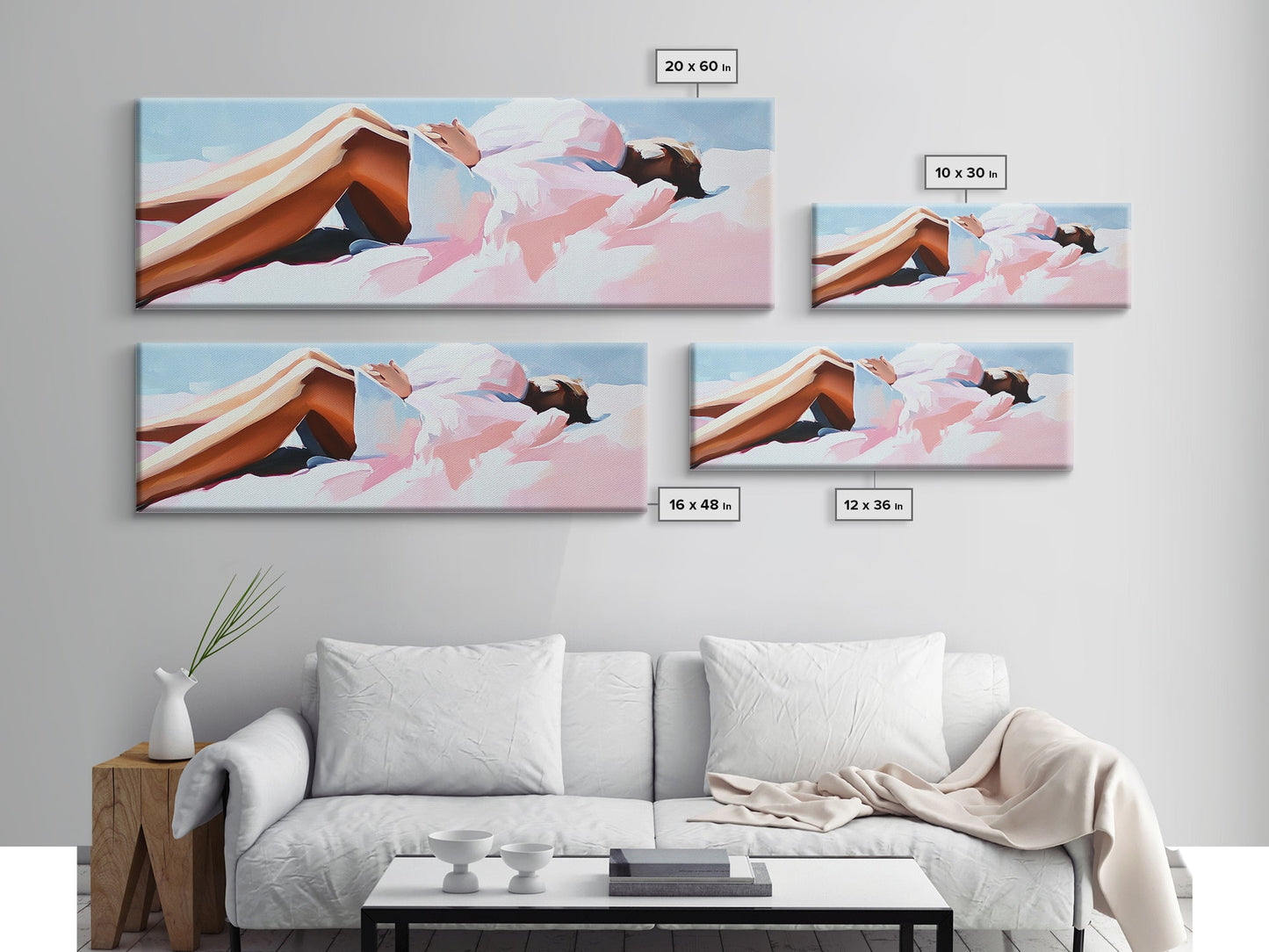 Relaxing On Beach, Summer Vibes, Serene Escape, Coastal Canvas Print, Bedroom Wall Art, Minimalist Decor, Pastel Beach Aesthetic