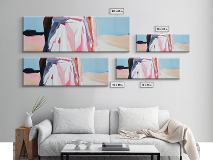 Elegante Frauenkunst, feminine Abstraktion, modische Wanddekoration, moderner gerahmter Leinwanddruck, Pastellgemälde, Kunst für Schlafzimmer oder Ankleidezimmer